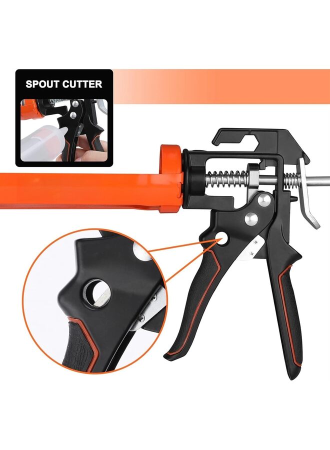 يُسلِّم مسدس سيليكون مانع للتسرب، مثالي للتسريب/التعبئة/الإغلاق، بمقبض مريح وقضيب حديدي أملس، مناسب للبلاط وفواصل النوافذ، نسبة دفع 8:1 - Image 3